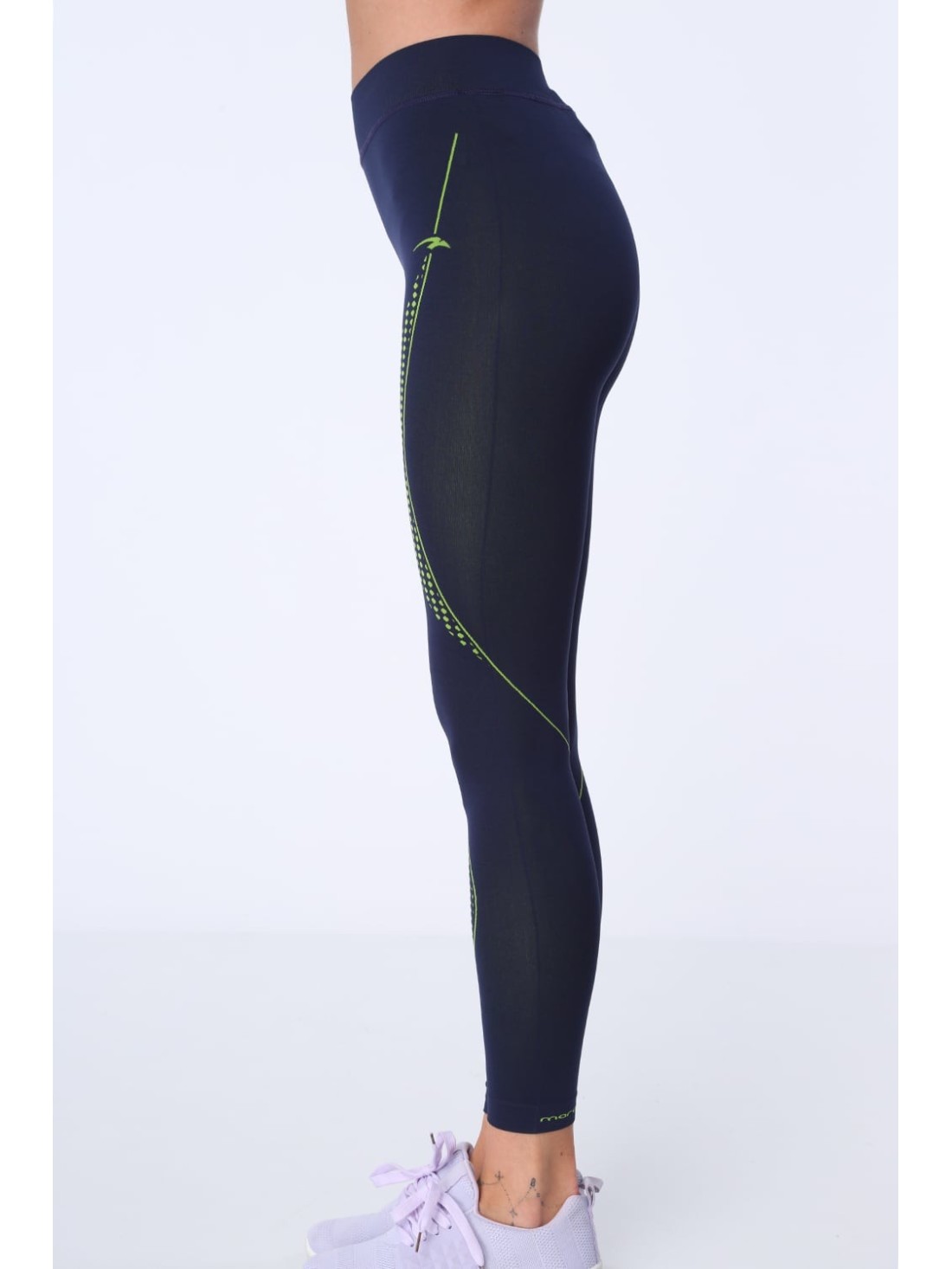 Seamless leggings navy blue and green MR81199 - Online store - Boutique